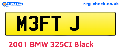 M3FTJ are the vehicle registration plates.