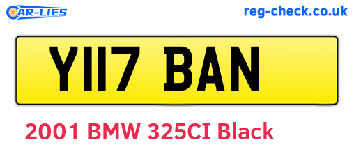 Y117BAN are the vehicle registration plates.
