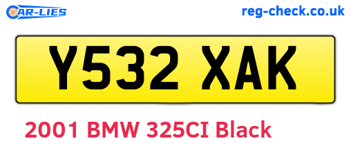 Y532XAK are the vehicle registration plates.
