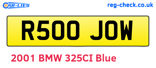R500JOW are the vehicle registration plates.