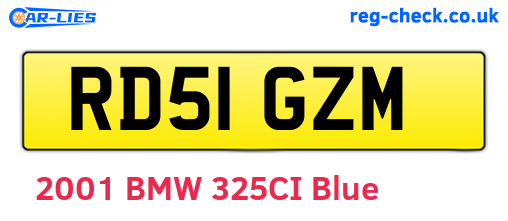 RD51GZM are the vehicle registration plates.