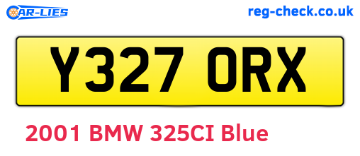 Y327ORX are the vehicle registration plates.