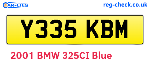 Y335KBM are the vehicle registration plates.