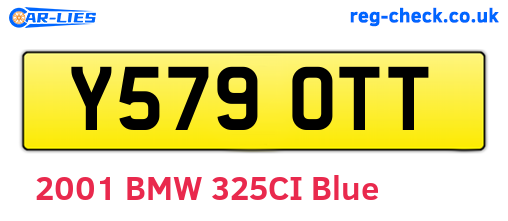 Y579OTT are the vehicle registration plates.