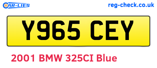 Y965CEY are the vehicle registration plates.