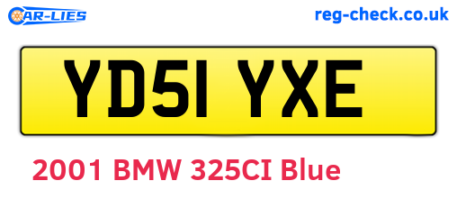 YD51YXE are the vehicle registration plates.