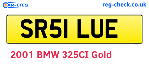 SR51LUE are the vehicle registration plates.