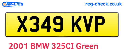 X349KVP are the vehicle registration plates.