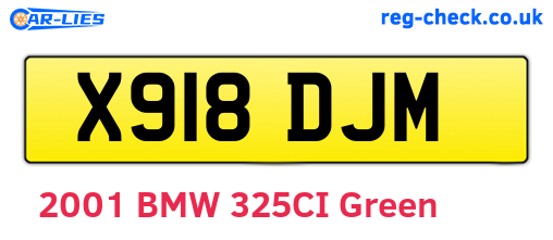 X918DJM are the vehicle registration plates.