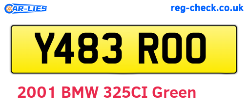 Y483ROO are the vehicle registration plates.