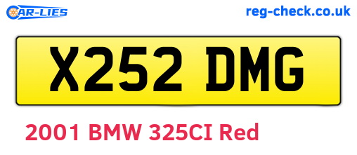 X252DMG are the vehicle registration plates.