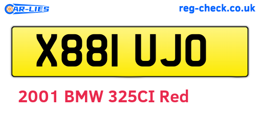 X881UJO are the vehicle registration plates.