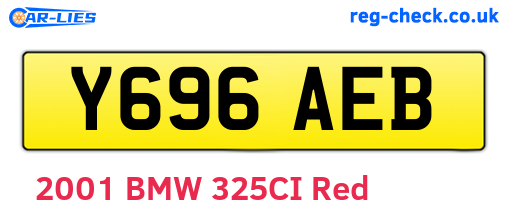Y696AEB are the vehicle registration plates.