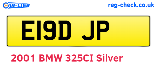 E19DJP are the vehicle registration plates.
