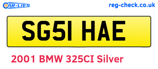 SG51HAE are the vehicle registration plates.