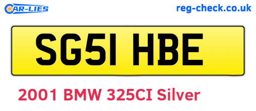 SG51HBE are the vehicle registration plates.