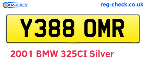 Y388OMR are the vehicle registration plates.