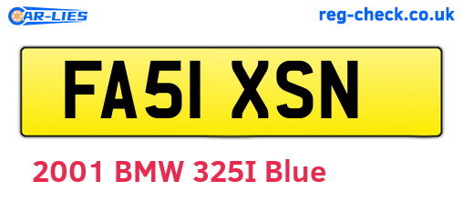 FA51XSN are the vehicle registration plates.