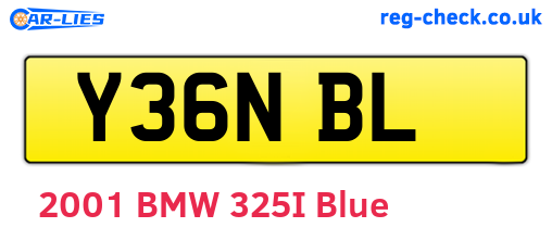 Y36NBL are the vehicle registration plates.