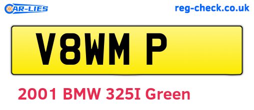 V8WMP are the vehicle registration plates.