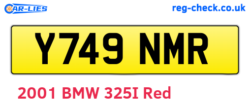 Y749NMR are the vehicle registration plates.