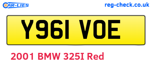 Y961VOE are the vehicle registration plates.