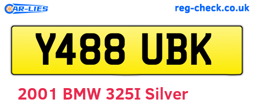 Y488UBK are the vehicle registration plates.