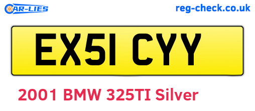 EX51CYY are the vehicle registration plates.