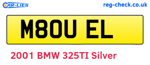 M80UEL are the vehicle registration plates.