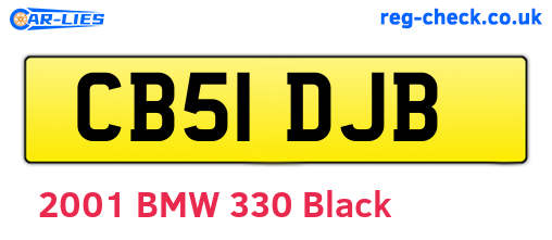 CB51DJB are the vehicle registration plates.