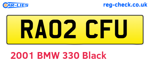 RA02CFU are the vehicle registration plates.