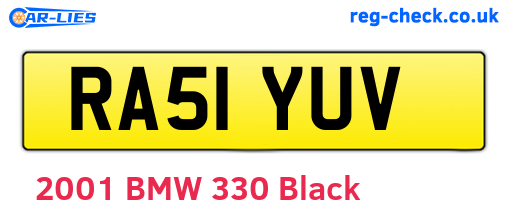RA51YUV are the vehicle registration plates.