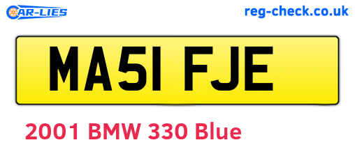 MA51FJE are the vehicle registration plates.