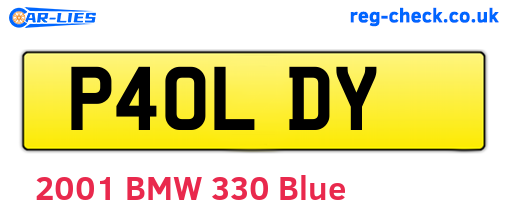 P40LDY are the vehicle registration plates.
