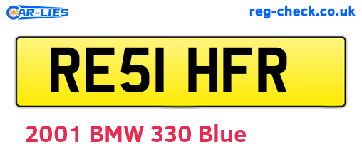 RE51HFR are the vehicle registration plates.
