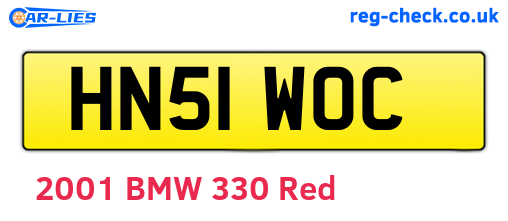 HN51WOC are the vehicle registration plates.