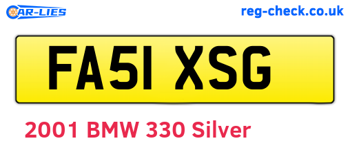 FA51XSG are the vehicle registration plates.
