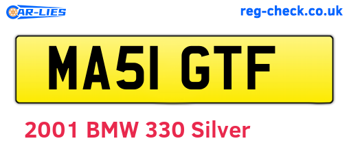 MA51GTF are the vehicle registration plates.