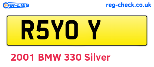 R5YOY are the vehicle registration plates.