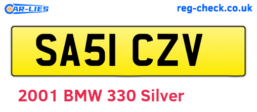 SA51CZV are the vehicle registration plates.