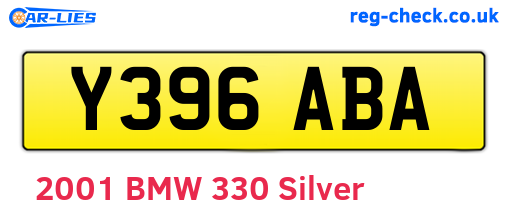 Y396ABA are the vehicle registration plates.