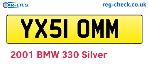 YX51OMM are the vehicle registration plates.