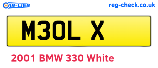 M3OLX are the vehicle registration plates.