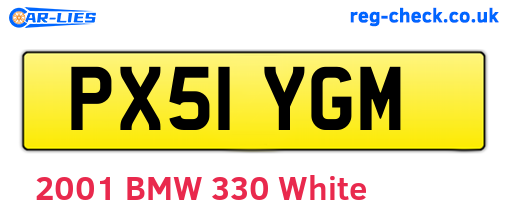 PX51YGM are the vehicle registration plates.