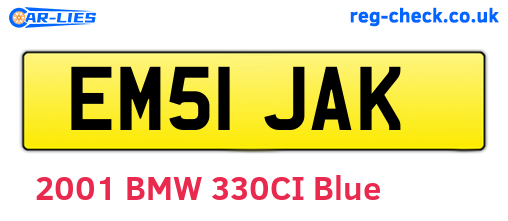 EM51JAK are the vehicle registration plates.