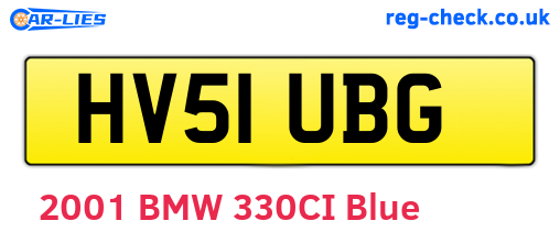 HV51UBG are the vehicle registration plates.