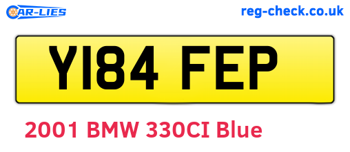 Y184FEP are the vehicle registration plates.