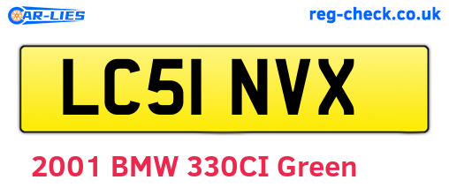 LC51NVX are the vehicle registration plates.