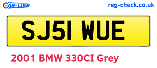 SJ51WUE are the vehicle registration plates.