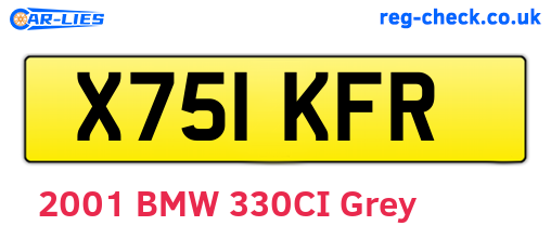 X751KFR are the vehicle registration plates.
